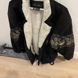 Vintage De Piel Bull Rider Fleece Lined Jacket